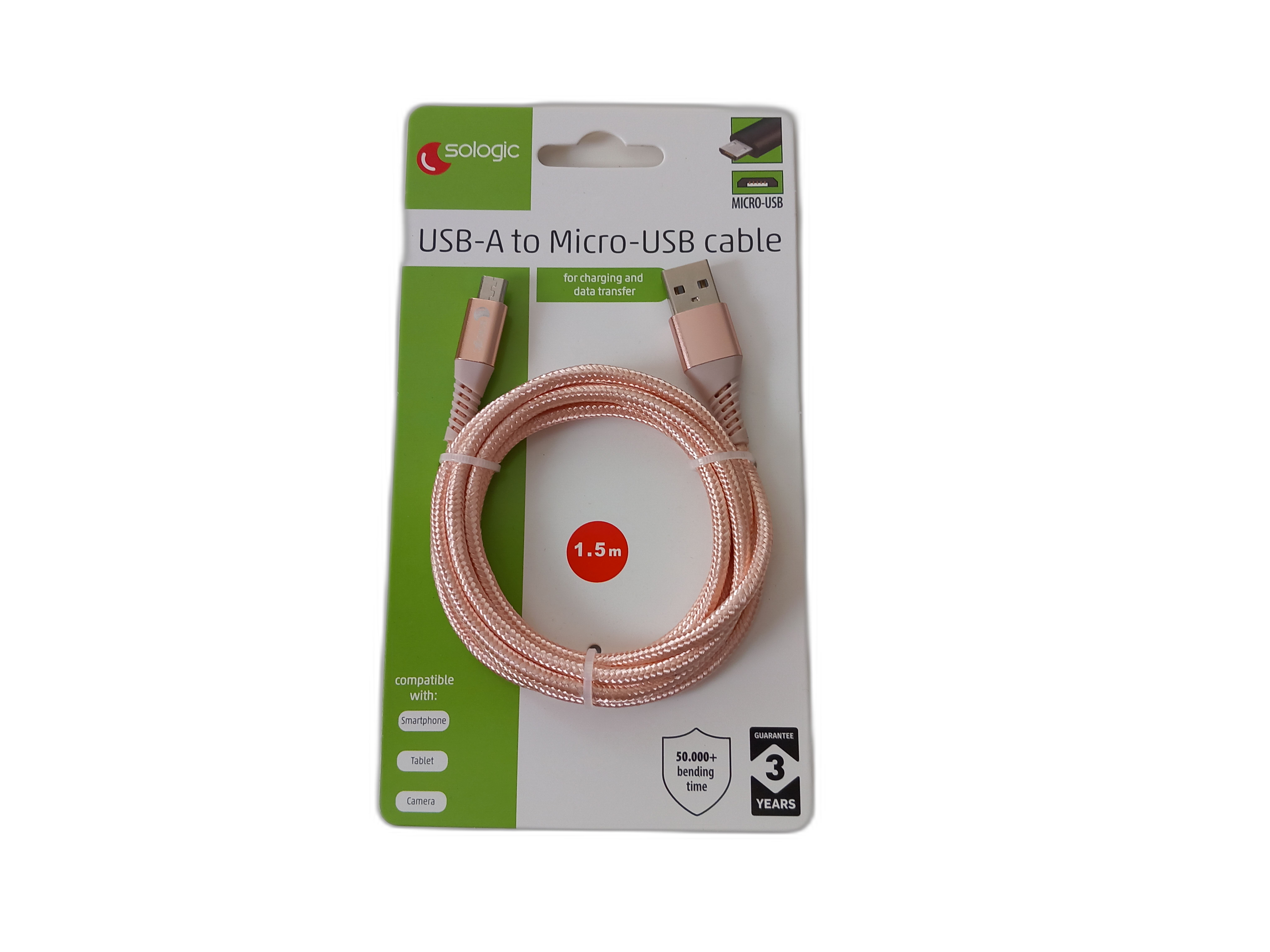 Sologic USB-C Datenkabel 1,5 m in Pink