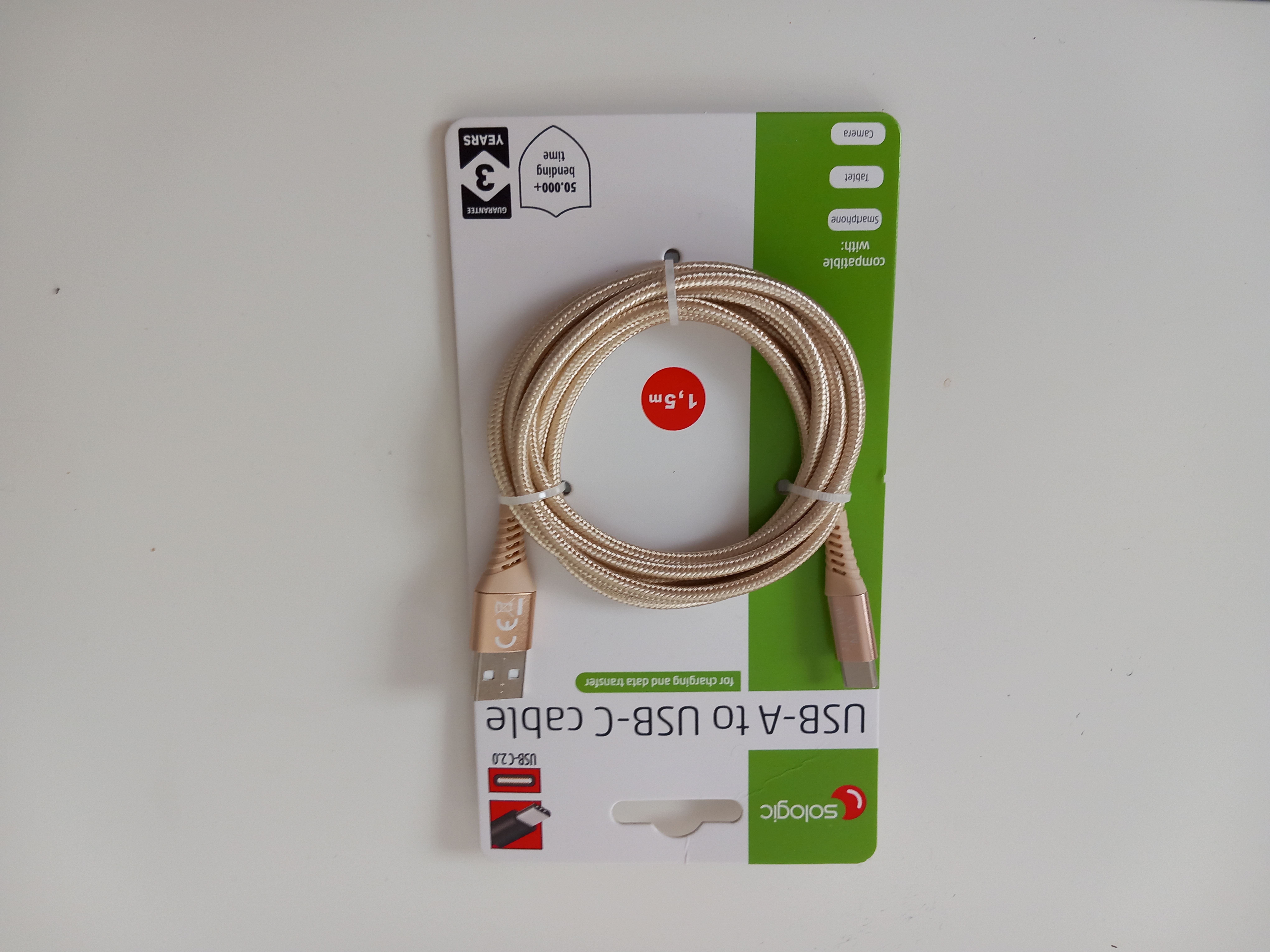 Sologic USB-C Datenkabel 1,5 m [Beige]